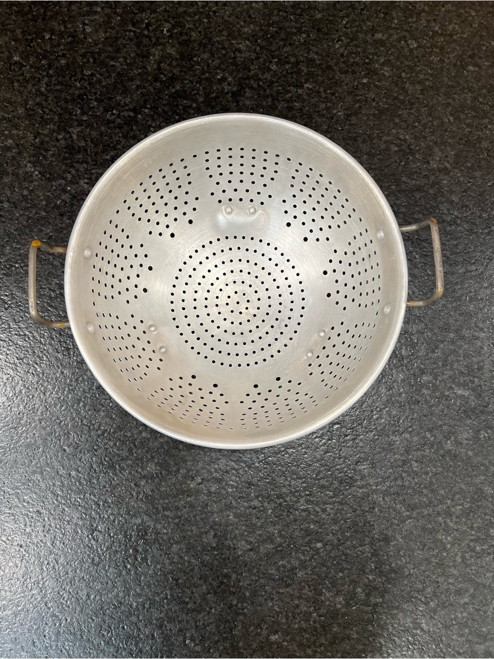 Vintage Aluminum Colander - Silver Drain Basket